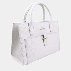 Pre Owned Charriol Light Grey Leather Christina Handbag