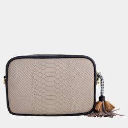 Pre Owned Charriol Stone/Black Leather PALAIS ROYAL Crossbody