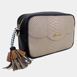 Pre Owned Charriol Stone/Black Leather PALAIS ROYAL Crossbody