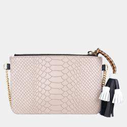 Pre Owned Charriol Stone Leather PALAIS ROYAL Clutch Bag