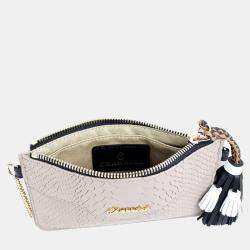 Pre Owned Charriol Stone Leather PALAIS ROYAL Clutch Bag