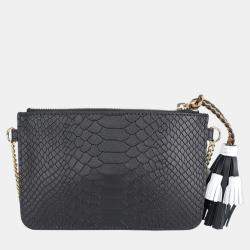 Pre Owned Charriol Black Leather PALAIS ROYAL Clutch Bag