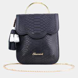 Pre Owned Charriol Black Leather PALAIS ROYAL Clutch Bag