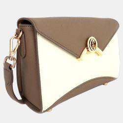 Pre Owned Charriol Taupe/Beige Leather Coralie Malia Handbag