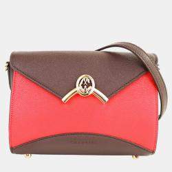 Charriol Brown/Red Leather Coralie Malia Handbag