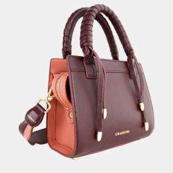 Pre Owned Charriol Choclate/Light Brown Leather Forever Handbag