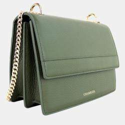 Pre Owned Charriol Military Green Leather Forever Handbag