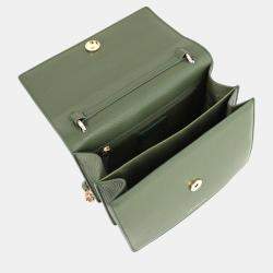 Pre Owned Charriol Military Green Leather Forever Handbag