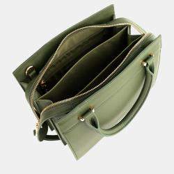 Pre Owned Charriol Military Green Leather Forever Handbag