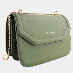 Pre Owned Charriol Military Green Leather Twilight Handbag