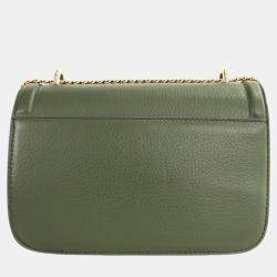 Pre Owned Charriol Military Green Leather Twilight Handbag