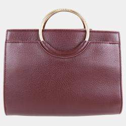 Pre Owned Charriol Chocolate/Off White Leather Forever Handbag