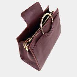 Pre Owned Charriol Chocolate/Off White Leather Forever Handbag