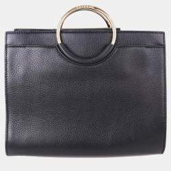 Pre Owned Charriol Black/Light Brown Leather Forever Handbag