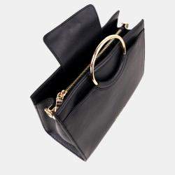 Pre Owned Charriol Black/Light Brown Leather Forever Handbag