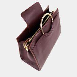 Pre Owned Charriol Chocolate/Off White Leather Forever Handbag