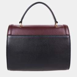 Pre Owned Charriol Black/Light Brown Leather Forever Handbag