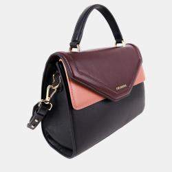 Pre Owned Charriol Black/Light Brown Leather Forever Handbag