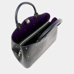 Pre Owned Charriol Black/Purple Leather Coralie Handbag