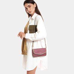 Pre Owned Charriol Bordeaux & Grey Leather CALYPSO Crossbody