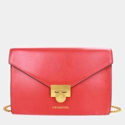 Pre Owned Charriol Red Leather TWIST Handbag
