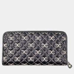 Pre Owned Charriol Black / Beige Leather Quilted Purses