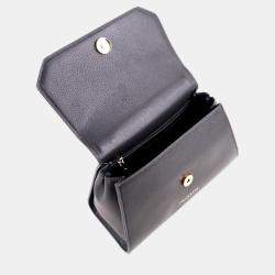 Pre Owned Charriol Dark Grey Leather Celtic Twist Bar Handbag