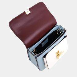 Pre Owned Charriol Blue/Cream/Bordeaux Leather LE REVE Crossbody