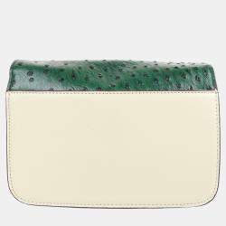 Pre Owned Charriol Green/Beige/Grey Leather LE REVE Crossbody