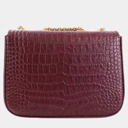 Pre Owned Charriol Bordeaux Leather LaetitiaClassic Handbag