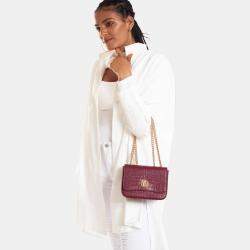 Pre Owned Charriol Bordeaux Leather LaetitiaClassic Handbag