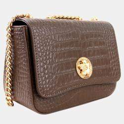 Pre Owned Charriol Dark Brown Leather LaetitiaClassic Handbag