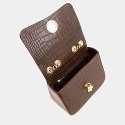 Pre Owned Charriol Dark Brown Leather LaetitiaClassic Handbag