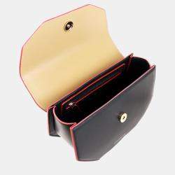 Pre Owned Charriol Black/Yellow Leather ZENITUDE Handbag