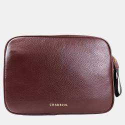 Pre Owned Charriol Bordeaux Leather Deauville Crossbody
