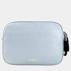 Pre Owned Charriol Light Blue Leather Deauville Crossbody