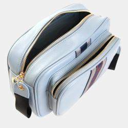Pre Owned Charriol Light Blue Leather Deauville Crossbody