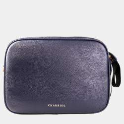 Pre Owned Charriol Dark Blue Leather Deauville Crossbody