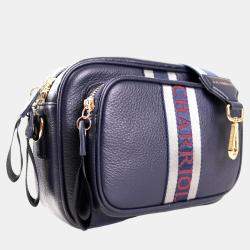 Pre Owned Charriol Dark Blue Leather Deauville Crossbody
