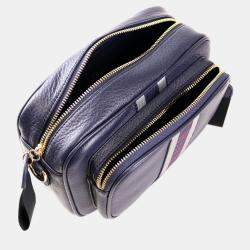 Pre Owned Charriol Dark Blue Leather Deauville Crossbody