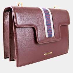 Pre Owned Charriol Bordeaux Leather Deauville Crossbody