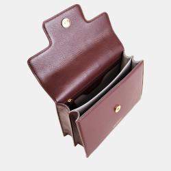 Pre Owned Charriol Bordeaux Leather Deauville Crossbody