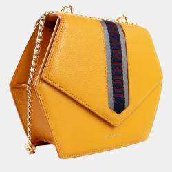 Pre Owned Charriol Yellow Leather Deauville Crossbody