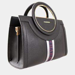 Charriol Black  Leather Deauville Handbag