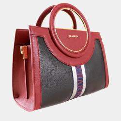 Pre Owned Charriol Bordeaux Leather Deauville Handbag