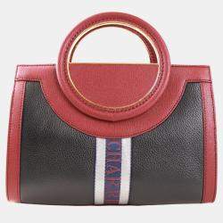 Pre Owned Charriol Bordeaux Leather Deauville Handbag
