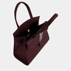 Pre Owned Charriol Bordeaux Leather Deauville Handbag