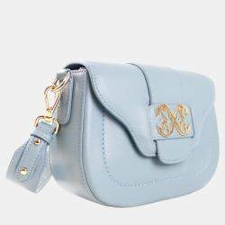 Pre Owned Charriol Light Blue Leather MARIE OLGA Crossbody