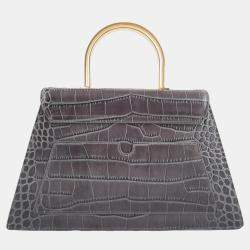 Pre Owned Charriol Grey Leather Laetitia Crossbody