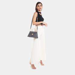 Pre Owned Charriol Grey Leather Laetitia Crossbody